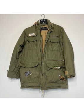 Vintage Polo Ralph Lauren Down Field Parka Coat Men Size Small Chore Jacket Hunt
